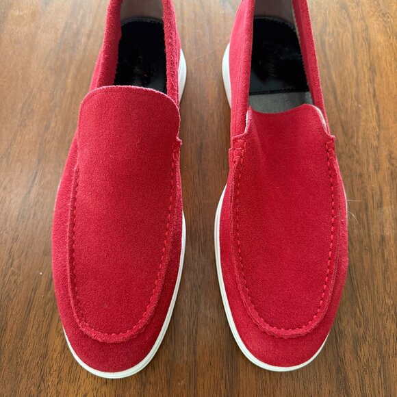 Zanzara Red Suede Penny Loafers Men’s 9 Slip-On Casual Dress Shoes